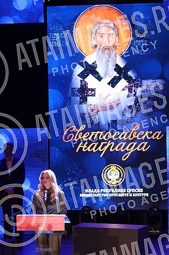 The Ministry of Education and Culture of the Republic of Srpska awarded the Saint Sava Award, which consists of the Saint Sava Charter and the cash prize, to this year's winners at a solemn event held at the Children's Theater of the Republic of Srps