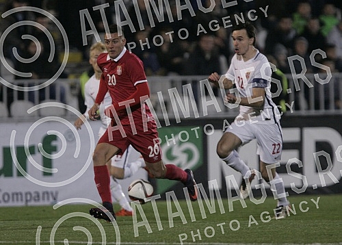 Play-off for Final Tournament, First leg for UEFA European Under-21 Championship between Serbia and Norway held on stadium of FK Partizan.Prva utakmica baraza za UEFA Prvenstvo evrope za igrace do 21 godine odigrana na stadionu Partizana izmedju Srb