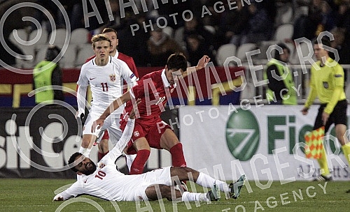 Play-off for Final Tournament, First leg for UEFA European Under-21 Championship between Serbia and Norway held on stadium of FK Partizan.Prva utakmica baraza za UEFA Prvenstvo evrope za igrace do 21 godine odigrana na stadionu Partizana izmedju Srb