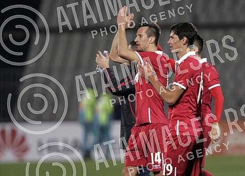Play-off for Final Tournament, First leg for UEFA European Under-21 Championship between Serbia and Norway held on stadium of FK Partizan.Prva utakmica baraza za UEFA Prvenstvo evrope za igrace do 21 godine odigrana na stadionu Partizana izmedju Srb