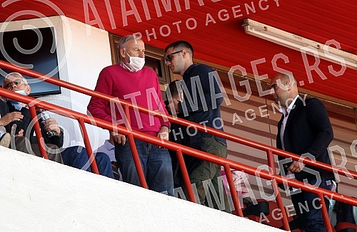 Training match between FC Red Star and FC Graficr played at the Rajko Mitic stadium. Trening utakmica FK Crvena zvezda i FK Graficar odigrana na stadionu Rajko Mitic.