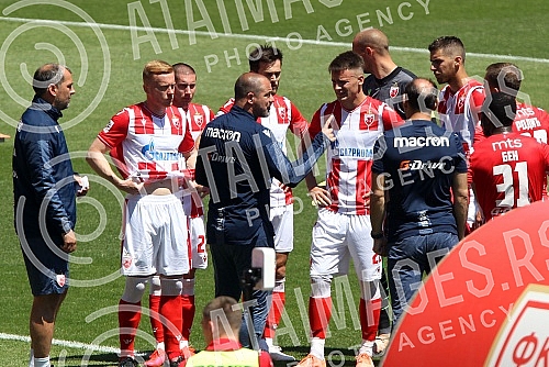 Training match between FC Red Star and FC Graficr played at the Rajko Mitic stadium. Trening utakmica FK Crvena zvezda i FK Graficar odigrana na stadionu Rajko Mitic.