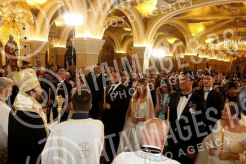 Wedding of familly Karic held in Temple of St Sava.Crkveno vencanje clanova porodice Karic u Hramu Svetog Save.
