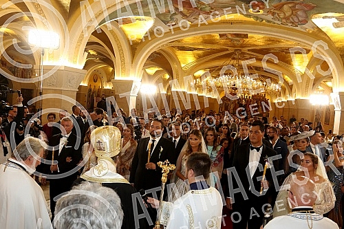 Wedding of familly Karic held in Temple of St Sava.Crkveno vencanje clanova porodice Karic u Hramu Svetog Save.