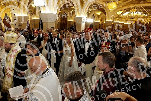 Wedding of familly Karic held in Temple of St Sava.Crkveno vencanje clanova porodice Karic u Hramu Svetog Save.