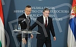 The meeting between the Minister of Foreign Affairs of the Republic of Serbia Nikola Selakovic and the Minister of Foreign Affairs and Foreign Trade of Hungary Peter Szijjarto was held in the Government of the Republic of Serbia, after which the two 