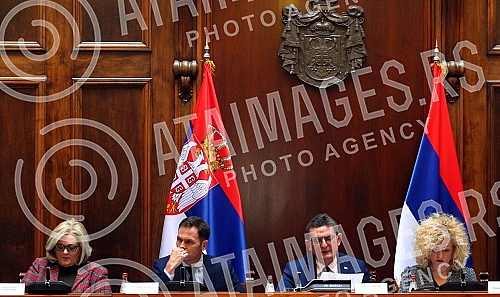 The session of the Parliamentary Committee for Finances, the Republic Budget and Control of the Spending of Public Funds.Sednica skupstinskog Odbora za finansije, republicki budzet i kontrolu trosenja javnih sredstava.