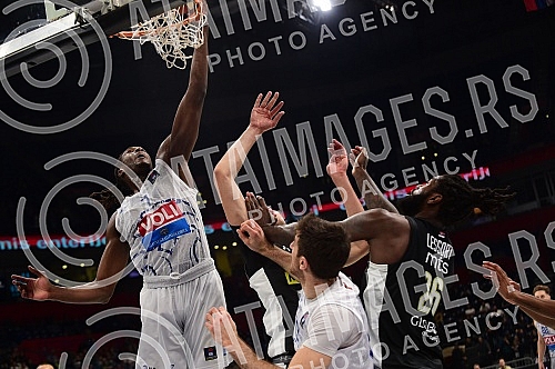 The match of Aba League between KK Partizan Mozzart Bet and KK Buducnost Voli.Utakmica Aba Lige izmedju KK Partizan Mozzart Bet i KK Buducnost Voli.