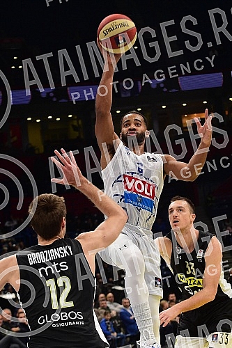 The match of Aba League between KK Partizan Mozzart Bet and KK Buducnost Voli.Utakmica Aba Lige izmedju KK Partizan Mozzart Bet i KK Buducnost Voli.