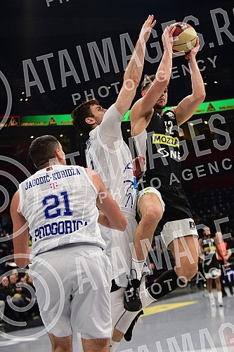 The match of Aba League between KK Partizan Mozzart Bet and KK Buducnost Voli.Utakmica Aba Lige izmedju KK Partizan Mozzart Bet i KK Buducnost Voli.