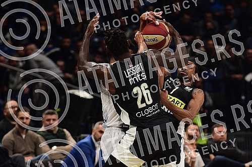 The match of Aba League between KK Partizan Mozzart Bet and KK Buducnost Voli.Utakmica Aba Lige izmedju KK Partizan Mozzart Bet i KK Buducnost Voli.