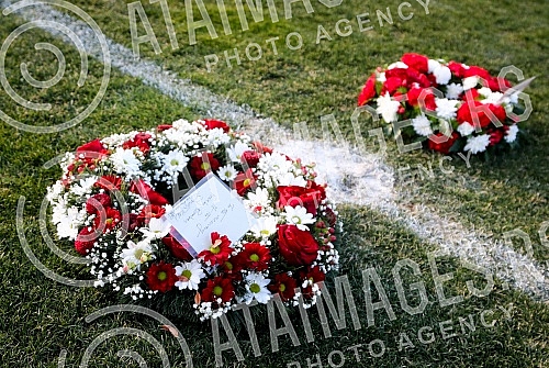 Marking anniversary of FC Manchester United airplane tragedy.Obelezavanje godisnjice avionske nesrece Mancester Junajteda.