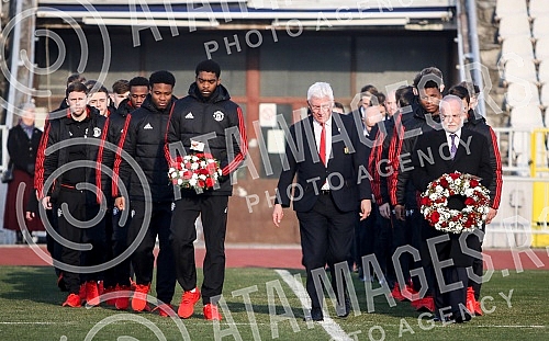 Marking anniversary of FC Manchester United airplane tragedy.Obelezavanje godisnjice avionske nesrece Mancester Junajteda.