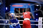 2021 Olympic Boxing World Championships - Stark Arena. Round 32, Men's Middle (75kg), Yoenlis Felician Hernandez Martinez (Cuba) (RED) vs Zharkynbek Turatov (Turkey).Svetsko prvenstvo u olimpijskom boksu 2021 - Stark arena.