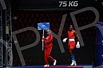 2021 Olympic Boxing World Championships - Stark Arena. Round 32, Men's Middle (75kg), Yoenlis Felician Hernandez Martinez (Cuba) (RED) vs Zharkynbek Turatov (Turkey).Svetsko prvenstvo u olimpijskom boksu 2021 - Stark arena.