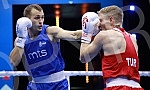 2021 Olympic Boxing World Championships - Stark Arena. Round 32, Light Heavyweight (80kg), Kaan Aykutsun(Turkey) (RED) vs Vladimir Mironchikov (Serbia).Svetsko prvenstvo u olimpijskom boksu 2021 - Stark arena.
