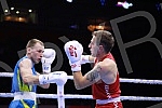 2021 Olympic Boxing World Championships - Stark Arena. Round 32, Light Welterweight (63.5kg), Mateo Komadina (Croatia) (RED) vs Denys Pesotskyy (Ukraine).Svetsko prvenstvo u olimpijskom boksu 2021 - Stark arena.