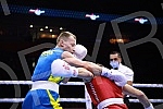 2021 Olympic Boxing World Championships - Stark Arena. Round 32, Light Welterweight (63.5kg), Mateo Komadina (Croatia) (RED) vs Denys Pesotskyy (Ukraine).Svetsko prvenstvo u olimpijskom boksu 2021 - Stark arena.