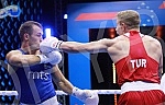 2021 Olympic Boxing World Championships - Stark Arena. Round 32, Light Heavyweight (80kg), Kaan Aykutsun(Turkey) (RED) vs Vladimir Mironchikov (Serbia).Svetsko prvenstvo u olimpijskom boksu 2021 - Stark arena.