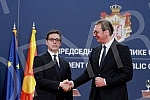 President of the Republic of Serbia Aleksandar Vucic meets with the President of the Republic of North Macedonia Stevo Pendarovski.Predsednik Republike Srbije Aleksandar Vucic sastao se sa predsednikom Republike Severna Makedonija Stevom Pendarovski