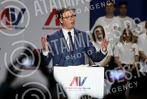 Election rally Aleksandar Vucic, the Serbian Progressive party and its coalition partners for the Serbian presidency.Predizborni miting Aleksandra Vucica, Srpske napredne strane i koalicionih partnera za predsednika Srbije.