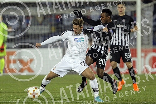 UEFA Europa League match between FK Partizan (Serbia) and FC Viktoria Plzen (Czech Republic) played at Partizan stadium. Utakmica UEFA Evropa Lige izmedju FK Partizan i FK Viktorija Plzen odigrana na stadionu Partizana. 