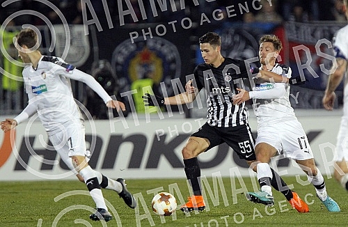 UEFA Europa League match between FK Partizan (Serbia) and FC Viktoria Plzen (Czech Republic) played at Partizan stadium. Utakmica UEFA Evropa Lige izmedju FK Partizan i FK Viktorija Plzen odigrana na stadionu Partizana. 