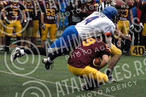 IFAF Liga sampiona americkog fudbala odigrana na Adi ciganliji izmedju SBB Vukova i Silverhawks iz Slovenije (Ljubljana/Slovenia).