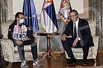 The President of the Republic of Serbia, Aleksandar Vucic, met with the winner of the bronze medal at the World Boxing Championship, Vladimir Mironcikov, and the delegation of the Boxing Association of Serbia. Predsednik Republike Srbije Aleksandar