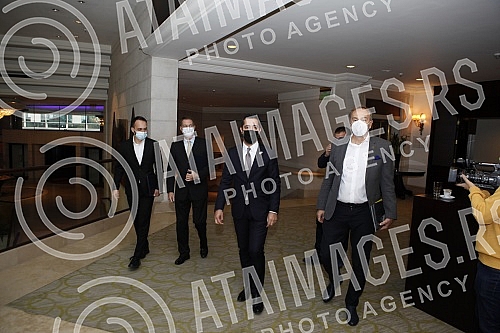 Minister of Construction, Transport and Infrastructure Tomislav Momirovic, US Ambassador Anthony Godfrey and AmCham President Zoran Petrovic spoke at the Hyatt Hotel at the business talks of the American Chamber of Commerce in Serbia (AmCham).U hot