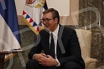 The President of the Republic of Serbia, Aleksandar Vucic, met with the winner of the bronze medal at the World Boxing Championship, Vladimir Mironcikov, and the delegation of the Boxing Association of Serbia. Predsednik Republike Srbije Aleksandar