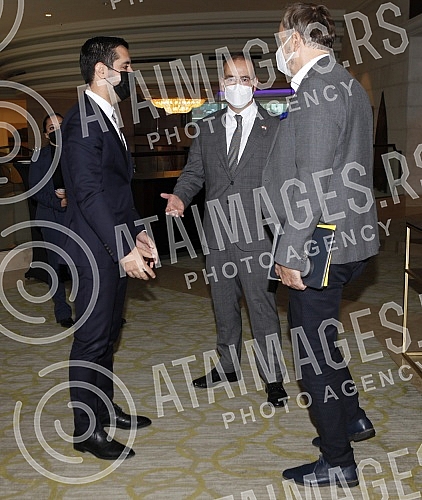 Minister of Construction, Transport and Infrastructure Tomislav Momirovic, US Ambassador Anthony Godfrey and AmCham President Zoran Petrovic spoke at the Hyatt Hotel at the business talks of the American Chamber of Commerce in Serbia (AmCham).U hot