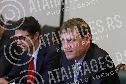 Meeting of Sinisa Mali, Minister of Finance and IMF Mission, James Rouf.Sastanak Sinise Malog, ministra finansija i misije MMF, James Rouf.