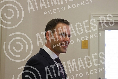 Meeting of Sinisa Mali, Minister of Finance and IMF Mission, James Rouf.Sastanak Sinise Malog, ministra finansija i misije MMF, James Rouf.