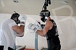 Boxer Veljko Raznatovic in the camp on Avala where he trains. Bokser Veljko Raznatovic u kampu na Avali gde trenira.