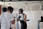 Boxer Veljko Raznatovic in the camp on Avala where he trains. Bokser Veljko Raznatovic u kampu na Avali gde trenira.