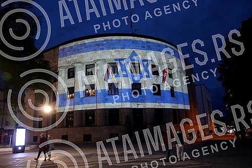 The Palace of the Republika Srpska is in the colors of the Israeli flag tonight, and this gesture is a sign of solidarity of the Republika Srpska with the state of Israel on the occasion of the escalation of violence in the Middle East. Palata Repu