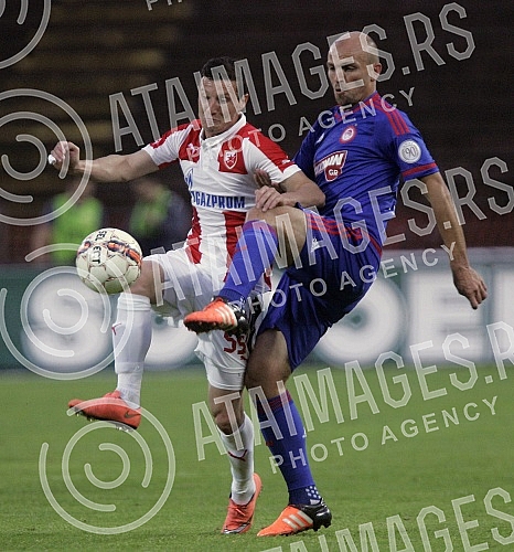 Friendly football match between FK Crvena Zvezda and Olympiacos Pireaus played at Rajko Mitic stadium. Prijateljska utakmica izmedju FK Crvena Zvezda i Olympiacos odigrana na stadionu Rajko Mitic.