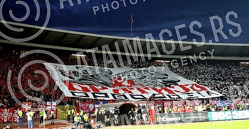 Friendly football match between FK Crvena Zvezda and Olympiacos Pireaus played at Rajko Mitic stadium. Prijateljska utakmica izmedju FK Crvena Zvezda i Olympiacos odigrana na stadionu Rajko Mitic.