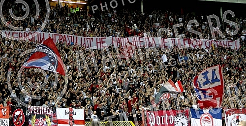 Friendly football match between FK Crvena Zvezda and Olympiacos Pireaus played at Rajko Mitic stadium. Prijateljska utakmica izmedju FK Crvena Zvezda i Olympiacos odigrana na stadionu Rajko Mitic.