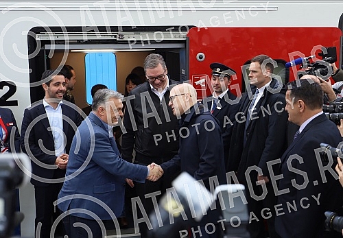 The President of the Republic of Serbia, Aleksandar Vucic, and the Prime Minister of Hungary, Viktor Orban, are attending the opening of the Belgrade-Novi Sad section of the Belgrade - Budapest international railway.Predsednik Republike Srbije Alek