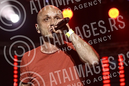 Concert of rock band Hladno pivo held on Beer fest.Koncet rok grupe Hladno pivo na Bir festu (Beer fest).