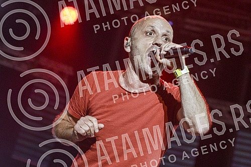 Concert of rock band Hladno pivo held on Beer fest.Koncet rok grupe Hladno pivo na Bir festu (Beer fest).