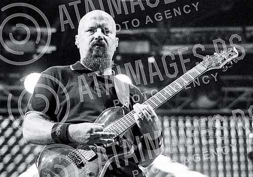 Concert of rock band Hladno pivo held on Beer fest.Koncet rok grupe Hladno pivo na Bir festu (Beer fest).