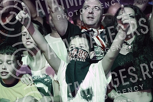 Concert of rock band Hladno pivo held on Beer fest.Koncet rok grupe Hladno pivo na Bir festu (Beer fest).