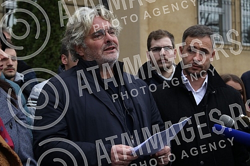 A press conference was held in front of the Special Department for Organized Crime and Corruption of the High Court The People's Party and the Free Serbia Movement on the occasion of filing criminal charges against the Prime Minister of Serbia Ana Br