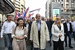 The Coalition United for the Victory of Serbia and Belgrade organized a parade with Knez Mihailov from the Palace of Albania to the City Library, where the citizens and the media were addressed by the entire people of the coalition.Koalicija Ujedin
