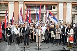 The Coalition United for the Victory of Serbia and Belgrade organized a parade with Knez Mihailov from the Palace of Albania to the City Library, where the citizens and the media were addressed by the entire people of the coalition.Koalicija Ujedin