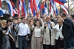 The Coalition United for the Victory of Serbia and Belgrade organized a parade with Knez Mihailov from the Palace of Albania to the City Library, where the citizens and the media were addressed by the entire people of the coalition.Koalicija Ujedin