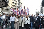 The Coalition United for the Victory of Serbia and Belgrade organized a parade with Knez Mihailov from the Palace of Albania to the City Library, where the citizens and the media were addressed by the entire people of the coalition.Koalicija Ujedin